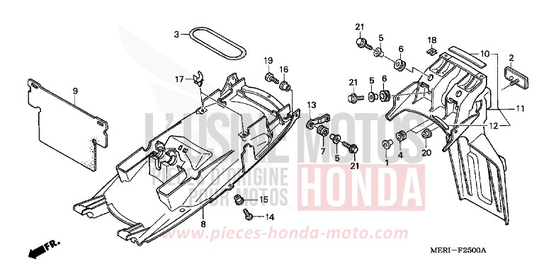 REAR FENDER for CBF600S ABS FORCE SILVER METALLIC (NH411) from 2004